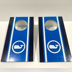 Vineyard Vines Whale Corn Hole Bing Bag Toss Blue Bookends 11x6